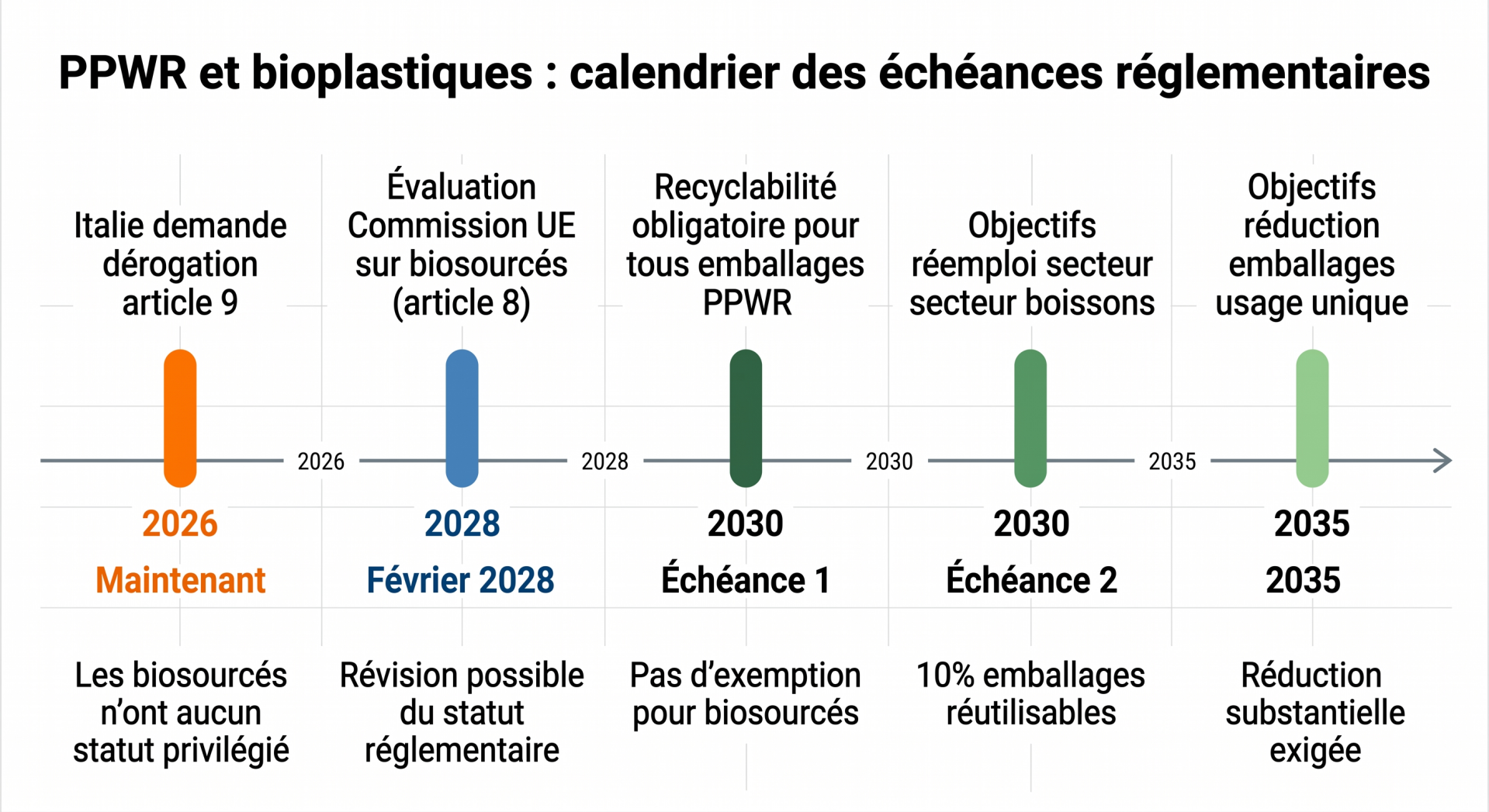calendrier PPWR pour les plastiques compostables