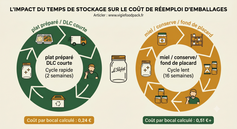 2 catégories de produits d'épicerie en emballages réemployables