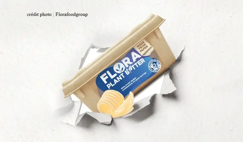 boite de margarine en fibre de cellulose moulée