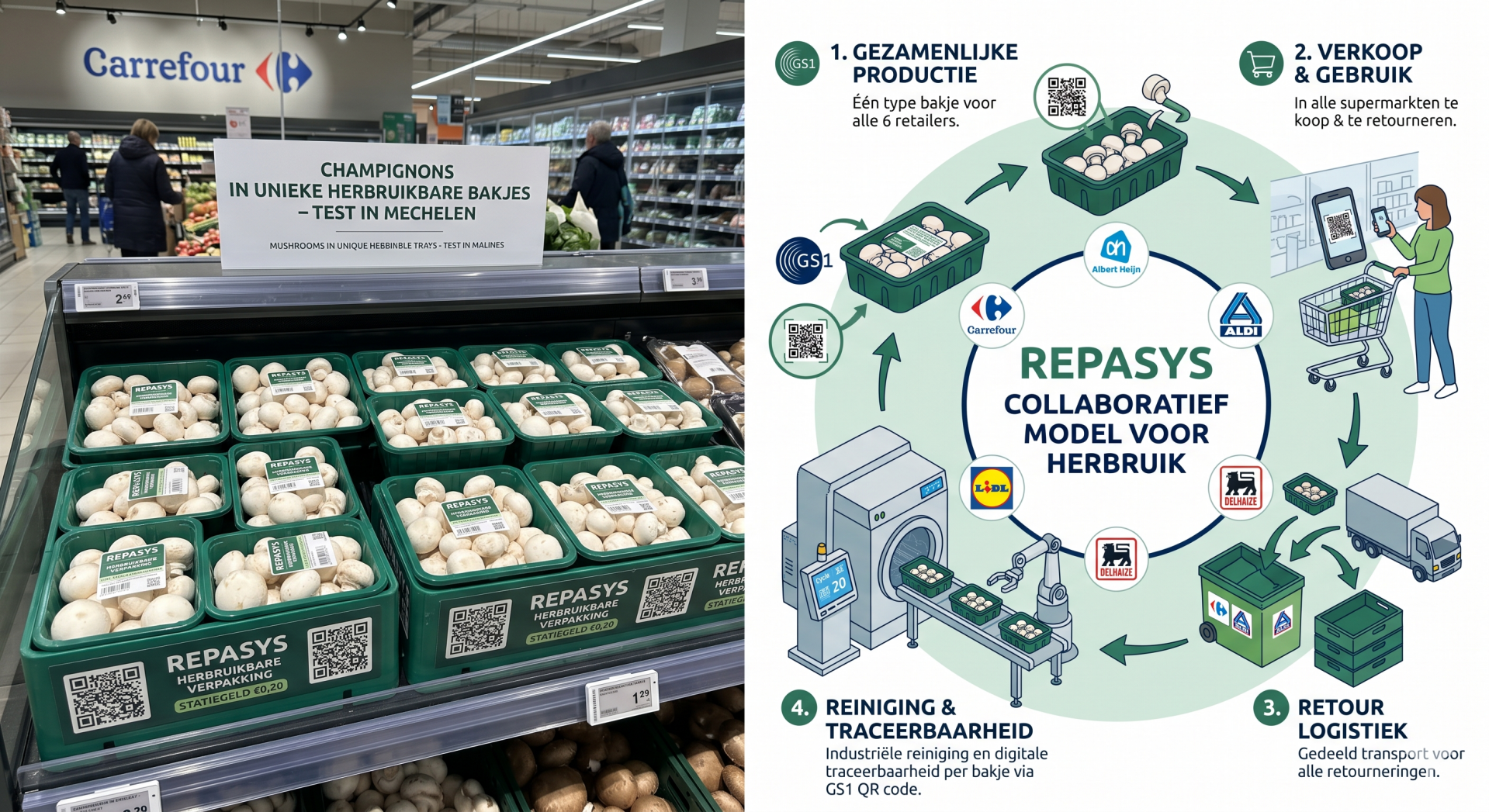 un système d'emballage circulaire réemployable mutualisé