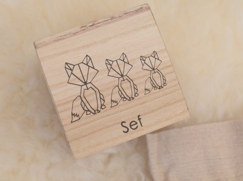 Houten kraamcadeau met naam