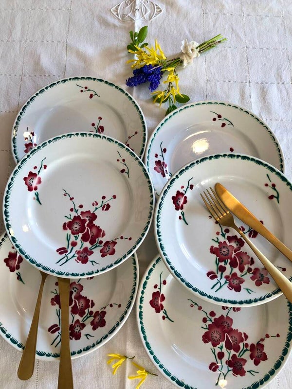 Magnifiques assiettes printanières Badonvillier vintage