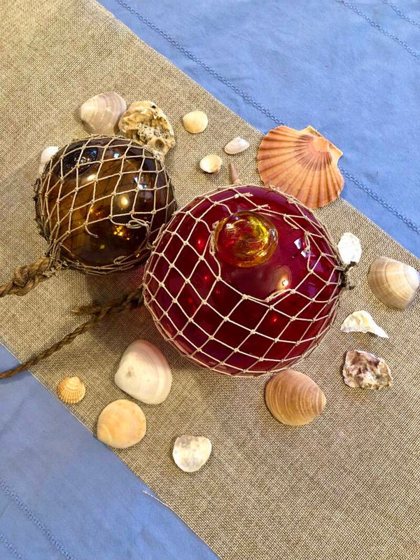 Anciens flotteurs de pêche en verre soufflé