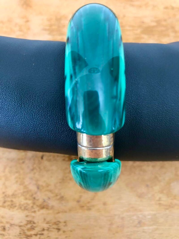 Très élégant bracelet vintage "malachite"