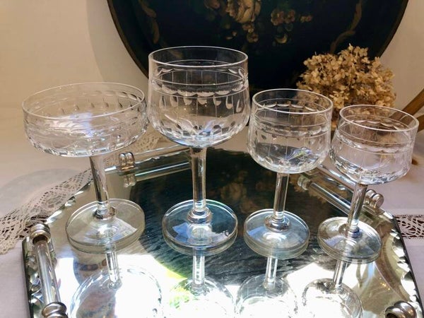 Verres Cordoba en cristal taillé Val Saint Lambert