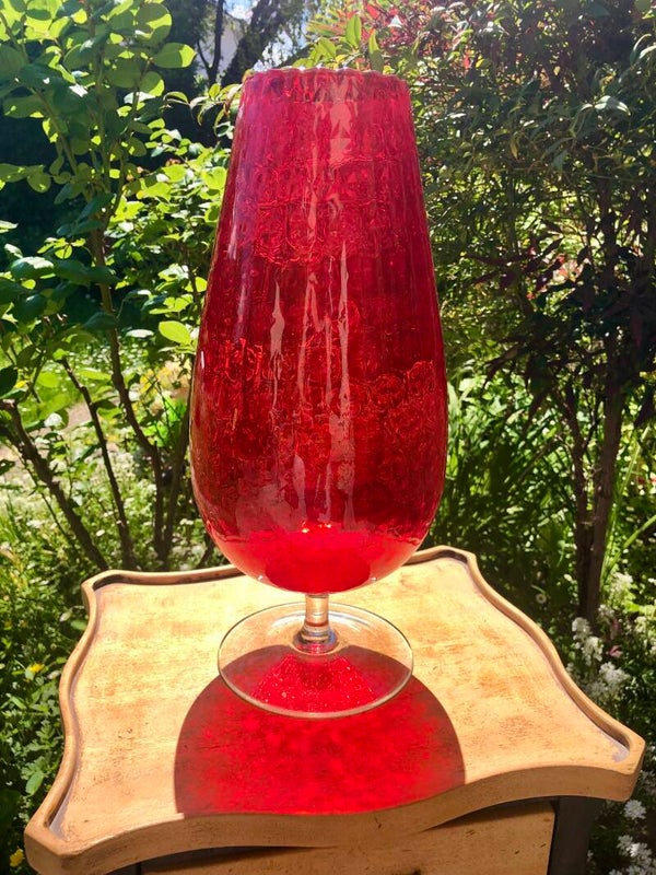 Grand vase Empoli optique rouge