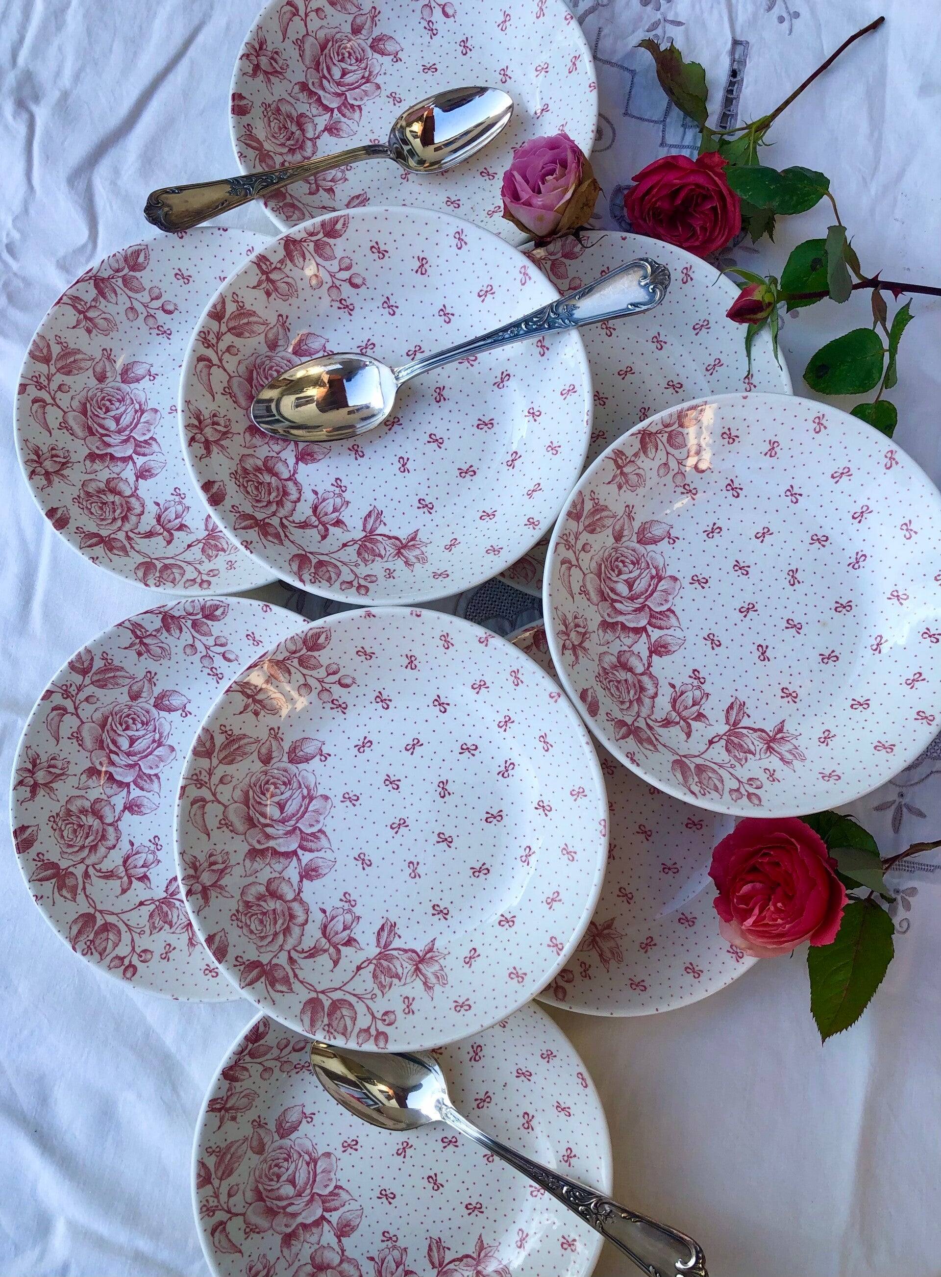 Magnifiques assiettes creuses calotte en faïence de Gien