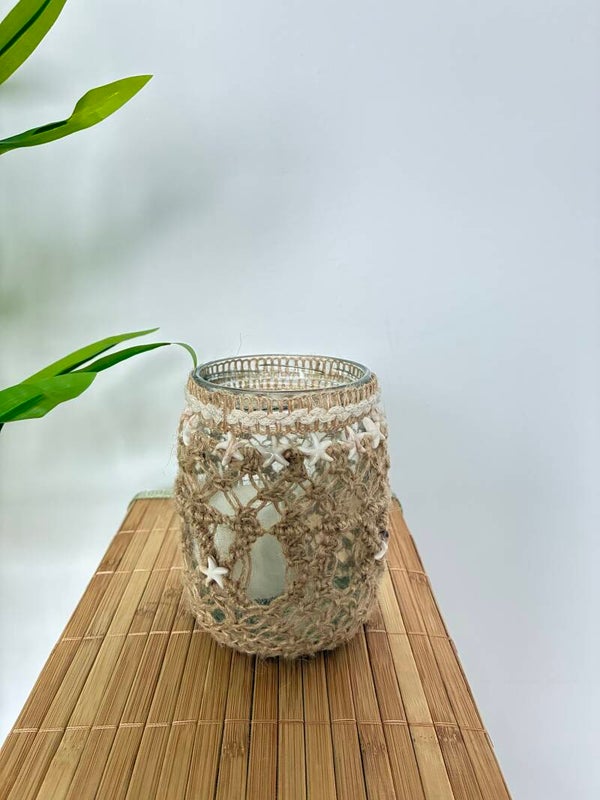 Waxinehouder jute B hoog