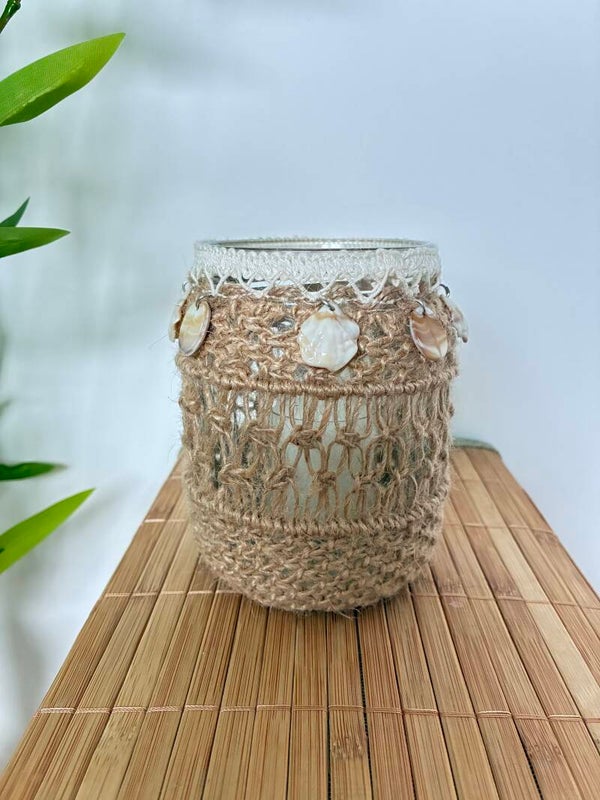 Waxinehouder jute C hoog