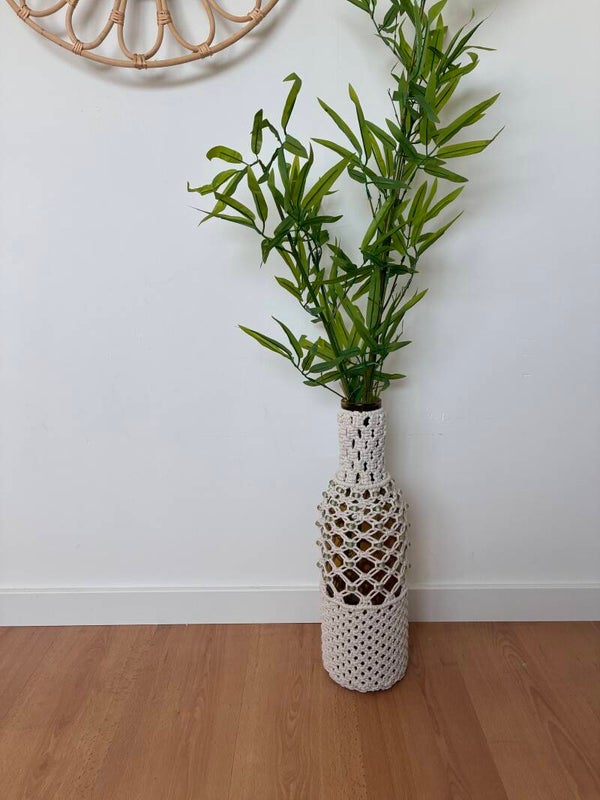 Mega macramé vaas met kralen