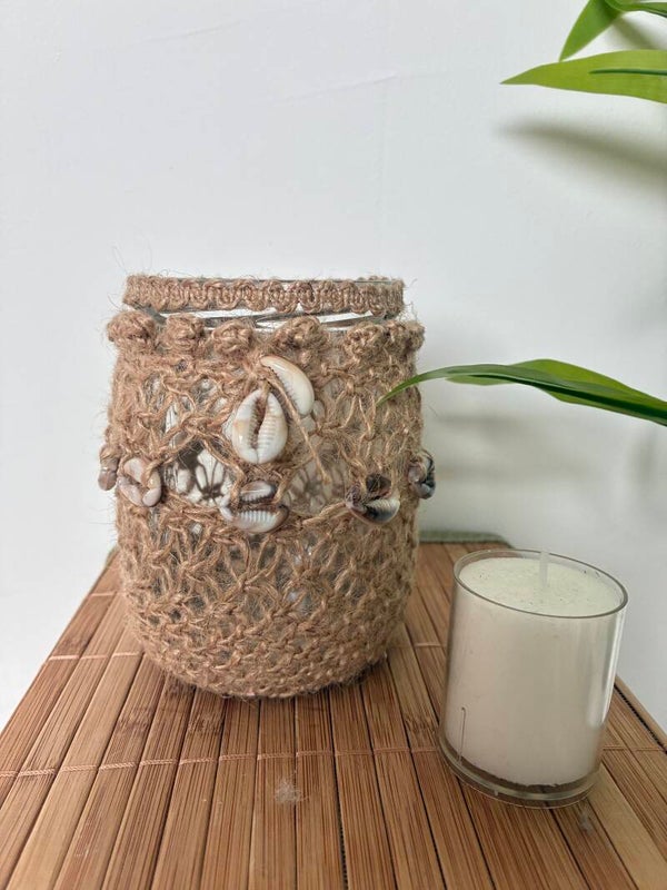 Waxinehouder jute F hoog