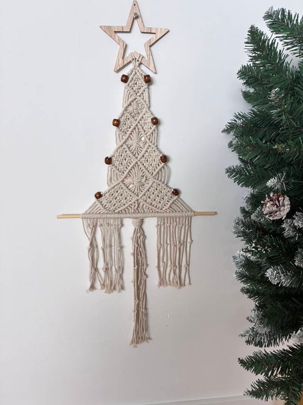 Kerstboom hanger ster bruin