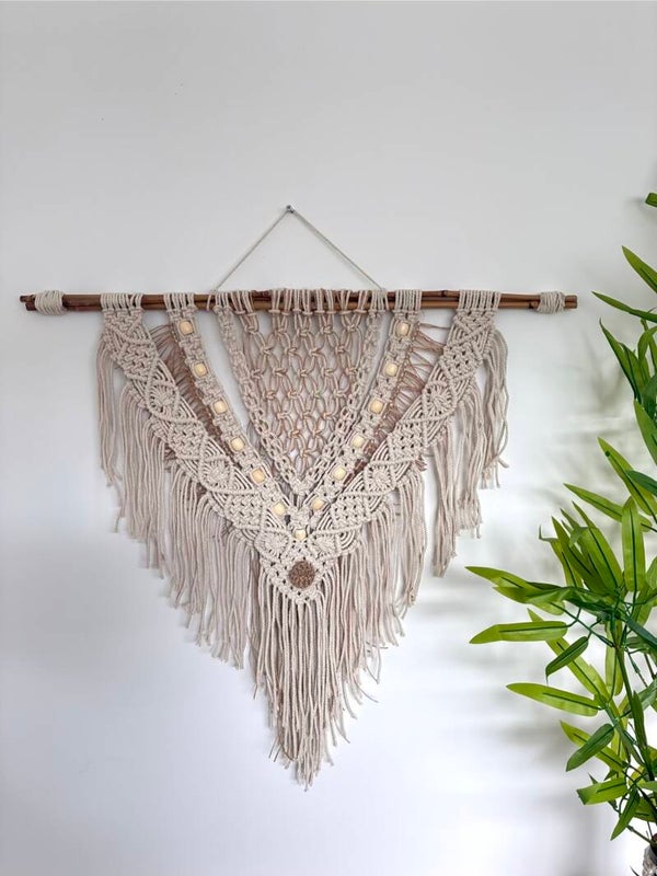 Wandhanger katoen/jute naturel