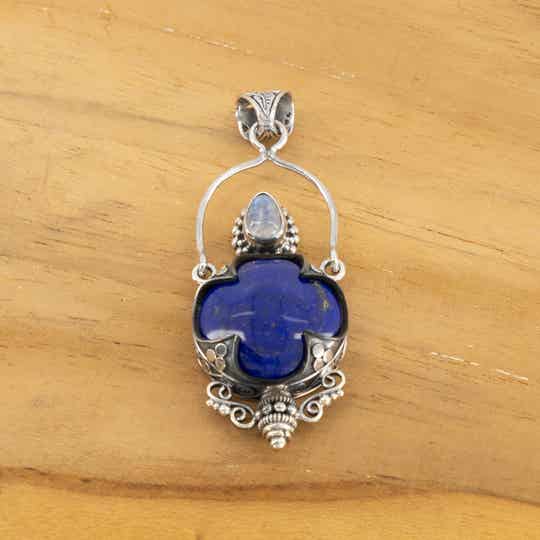 Lapis maansteen hanger
