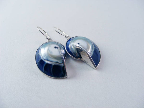 Nautilus oorbellen blauw