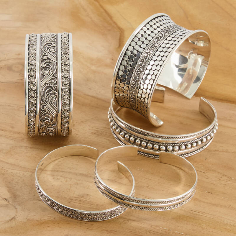 Zilveren klembanden. Silver bangles. Sterling Silver. Handmade.