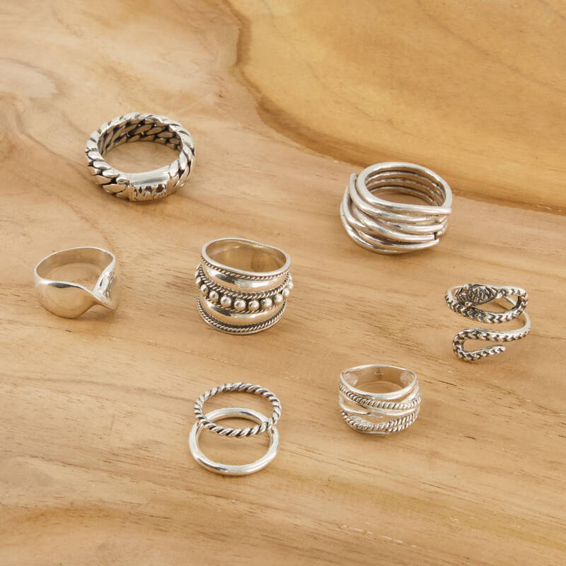 Zilveren ringen. Silver rings.
