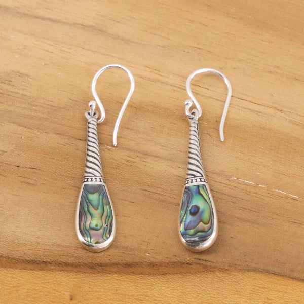 Paua hang oorbellen drup