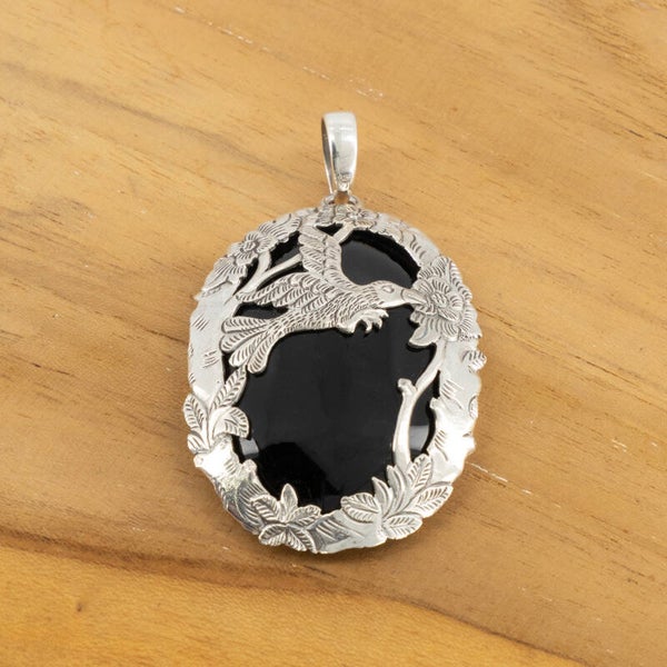 Onyx hanger zwart kolibrie