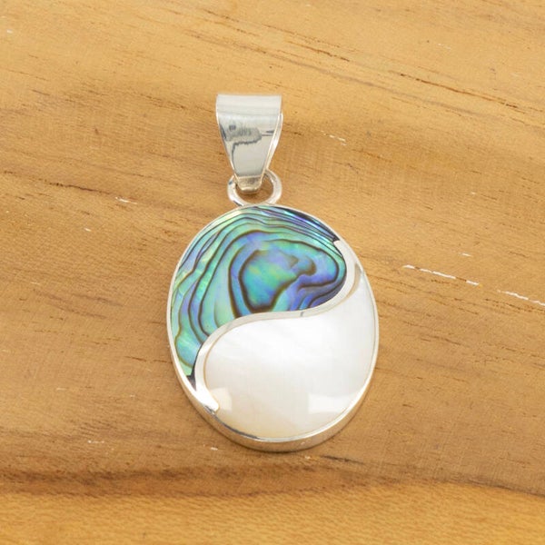 Abelone parelmoer hanger yin yang