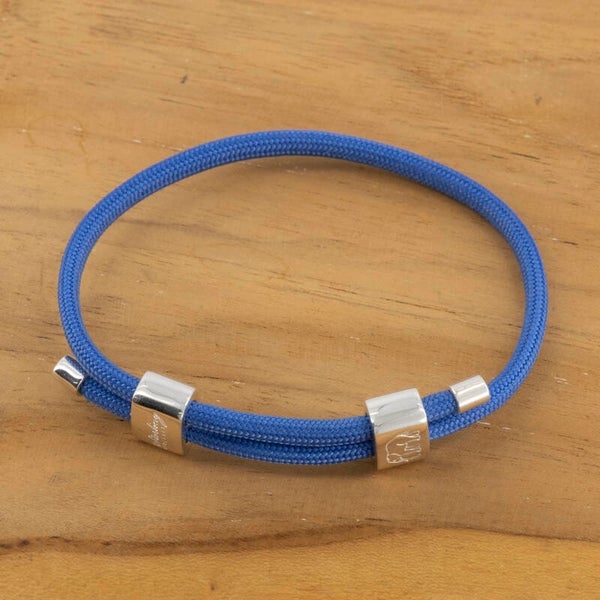 Touw zilver band KLM blauw