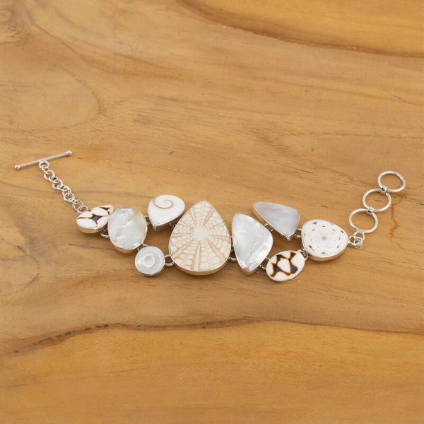 Wit parelmoer schelp armband