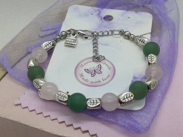 Armband met Rozenkwarts en Agaat