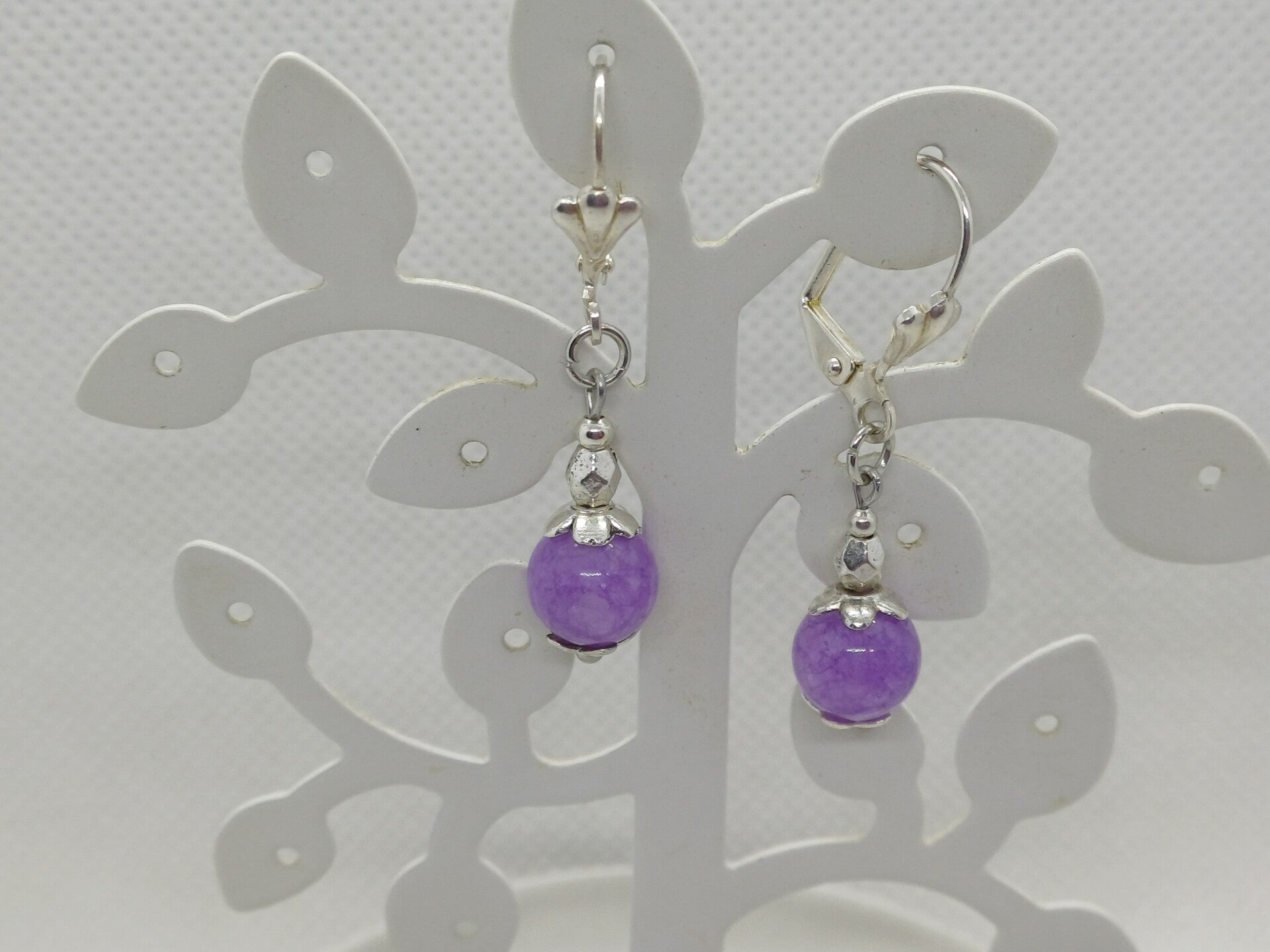 Oorbellen met paarse Amethist