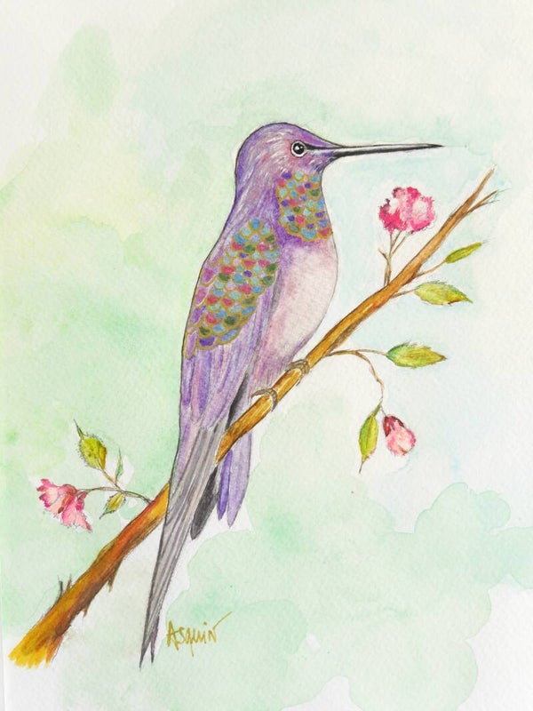 COLIBRI "Beauté irisée" Œuvre originale