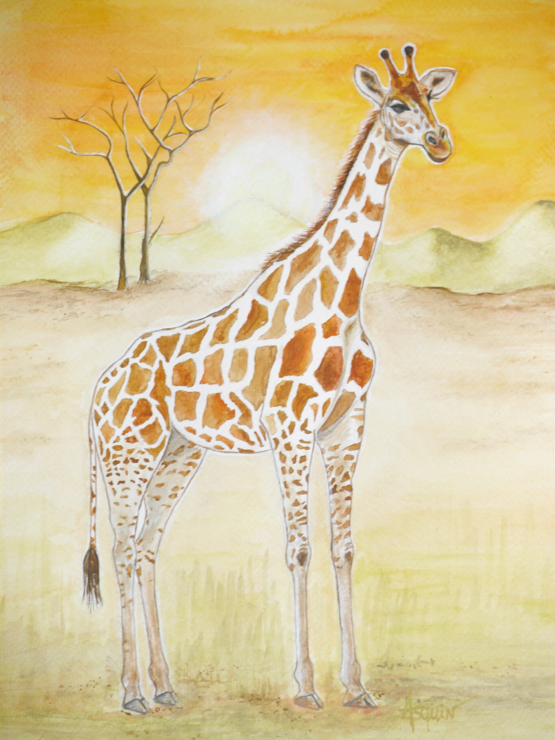 GIRAFE "Savanah" Œuvre originale