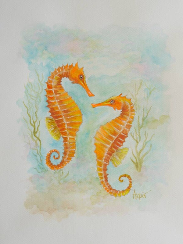 HIPPOCAMPES "Les chevaliers des mers" TIRAGE D'ART