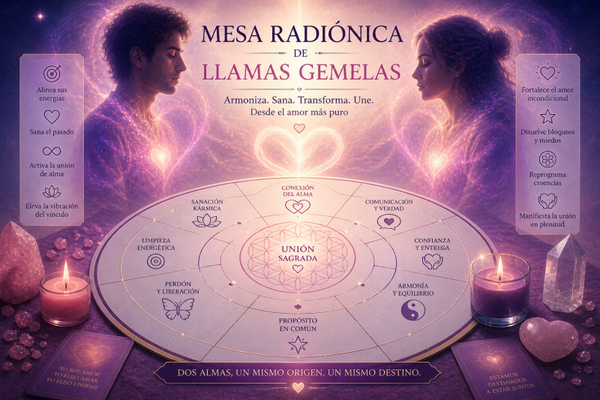 MESA RADIONICA LLAMAS GEMELAS