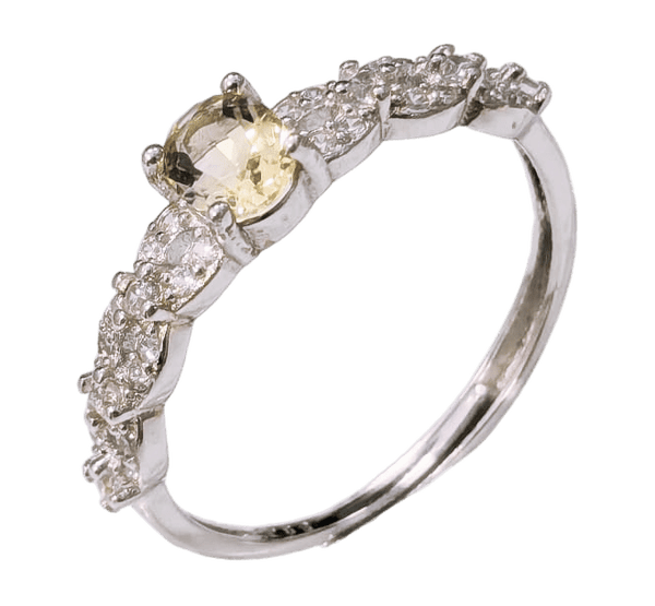 Anillo Plata 925 Ajustable Citrino Natural