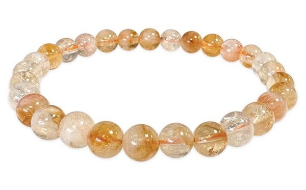 Pulsera de citrino cuentas calentadas 6.5 mm