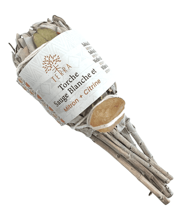 Antorcha Salvia Blanca con Citrino 25-30g 11cm