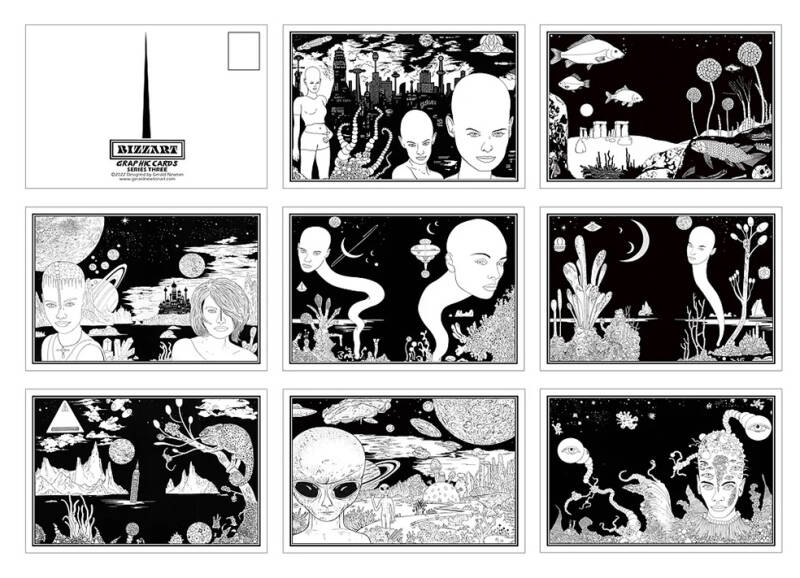 Black on white Postcard Series