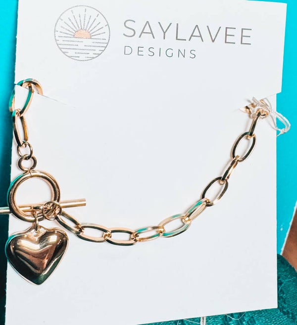 Heart clasp bracelet