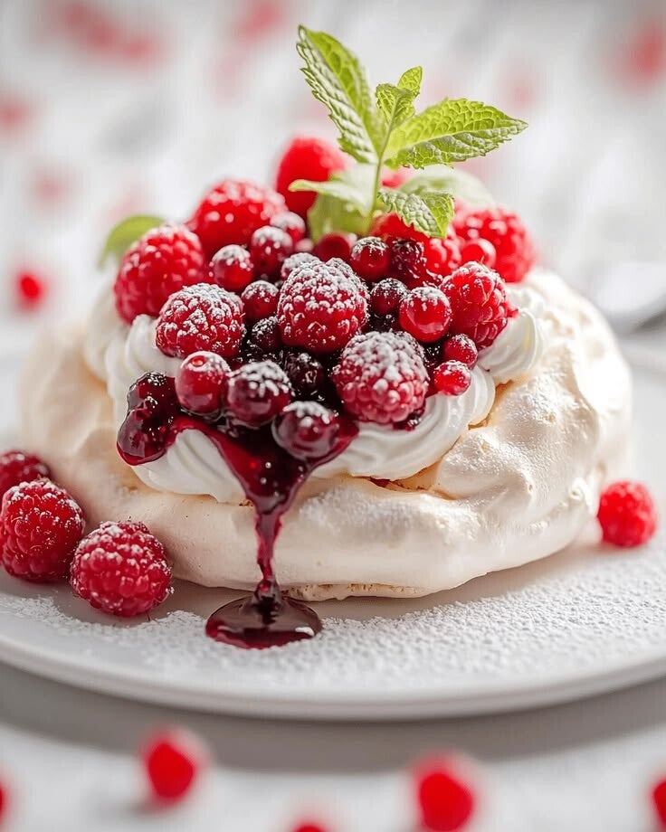 Pavlova aux fruits rouges