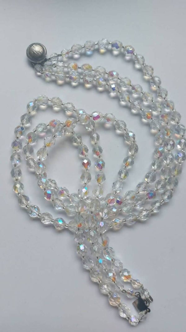 Collier – Bijoux – Aurora Borealis – drie rijen glas