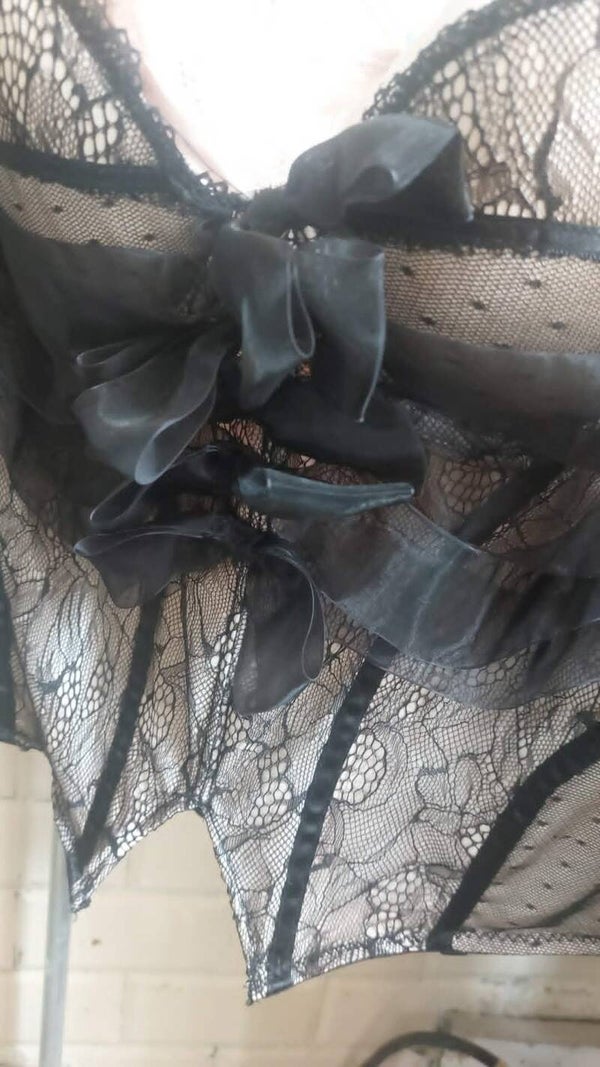 Bustier · Zwart Kant met Ivoor · M / 38