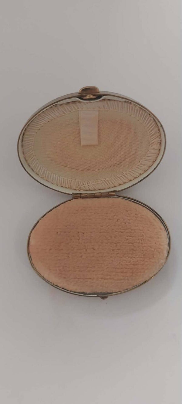 Compact de Poudre 1940–1950 — Sierlijk goudkleurig poederdoosje