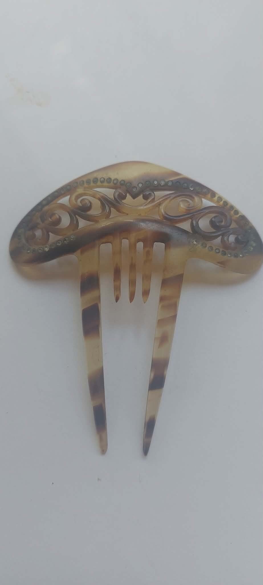 Jugendstil Haarkam – Geperst Celluloid – ca. 1910–1930