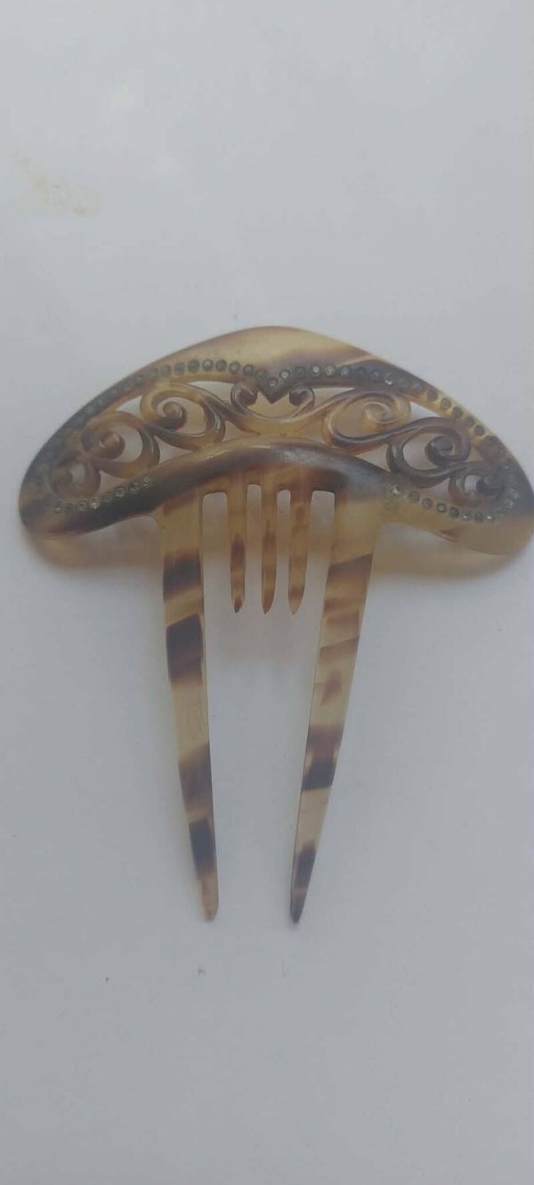 Jugendstil Haarkam – Geperst Celluloid – ca. 1910–1930