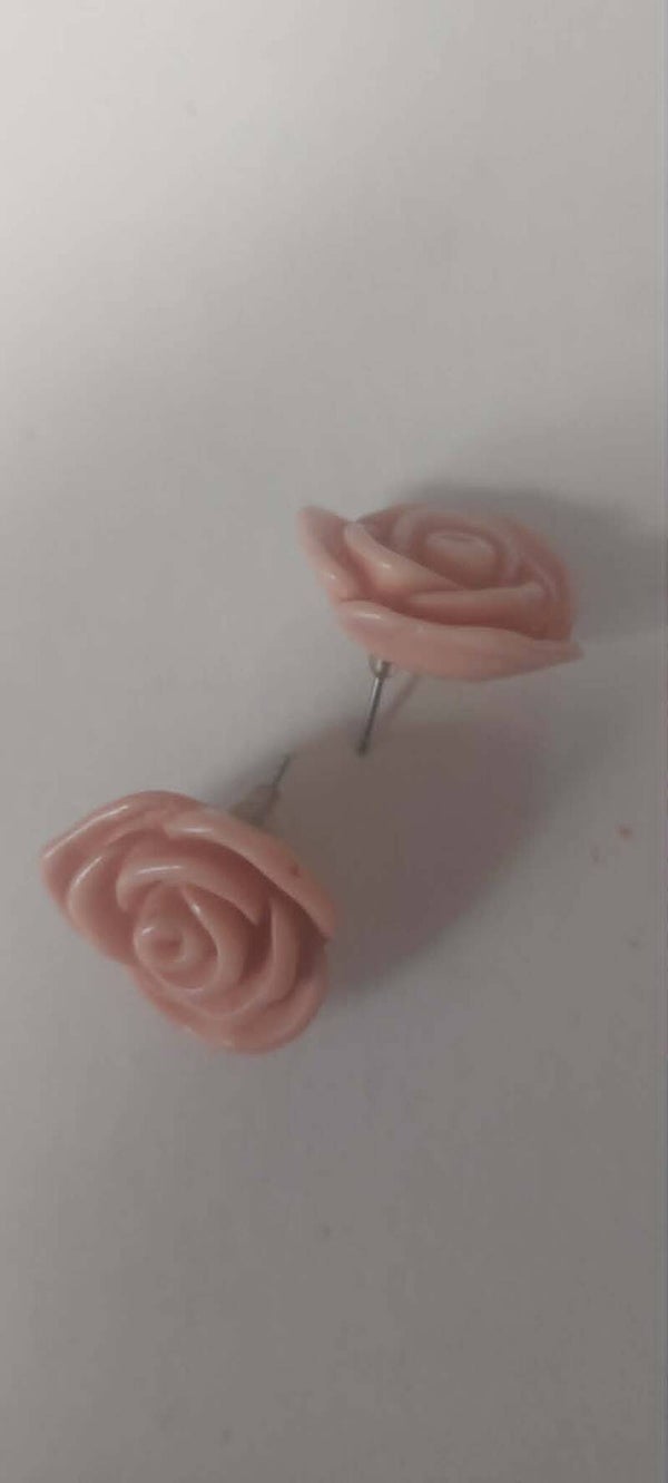 Oorstekers – Roze Roosjes (vintage) -jaren 50/60 bijoux