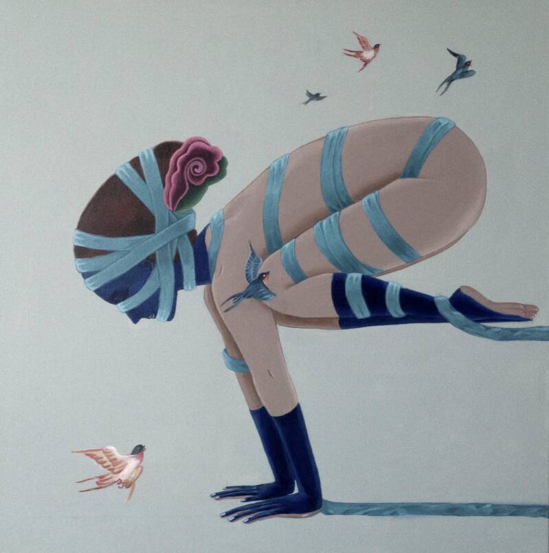 Bakasana by Terri Duan - yoga art 