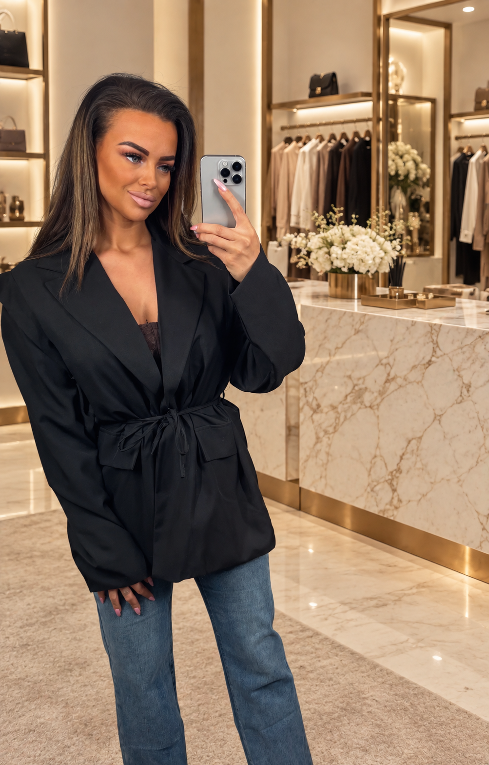 blazer lint zwart
