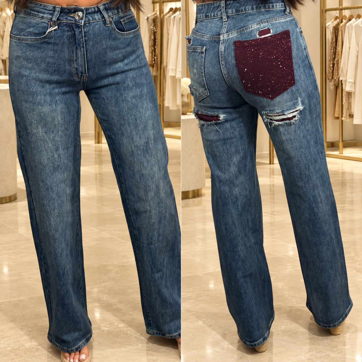 MISS V GLAM JEANS RED 9015