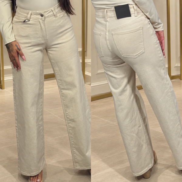 Wide leg jeans crème LAULIA