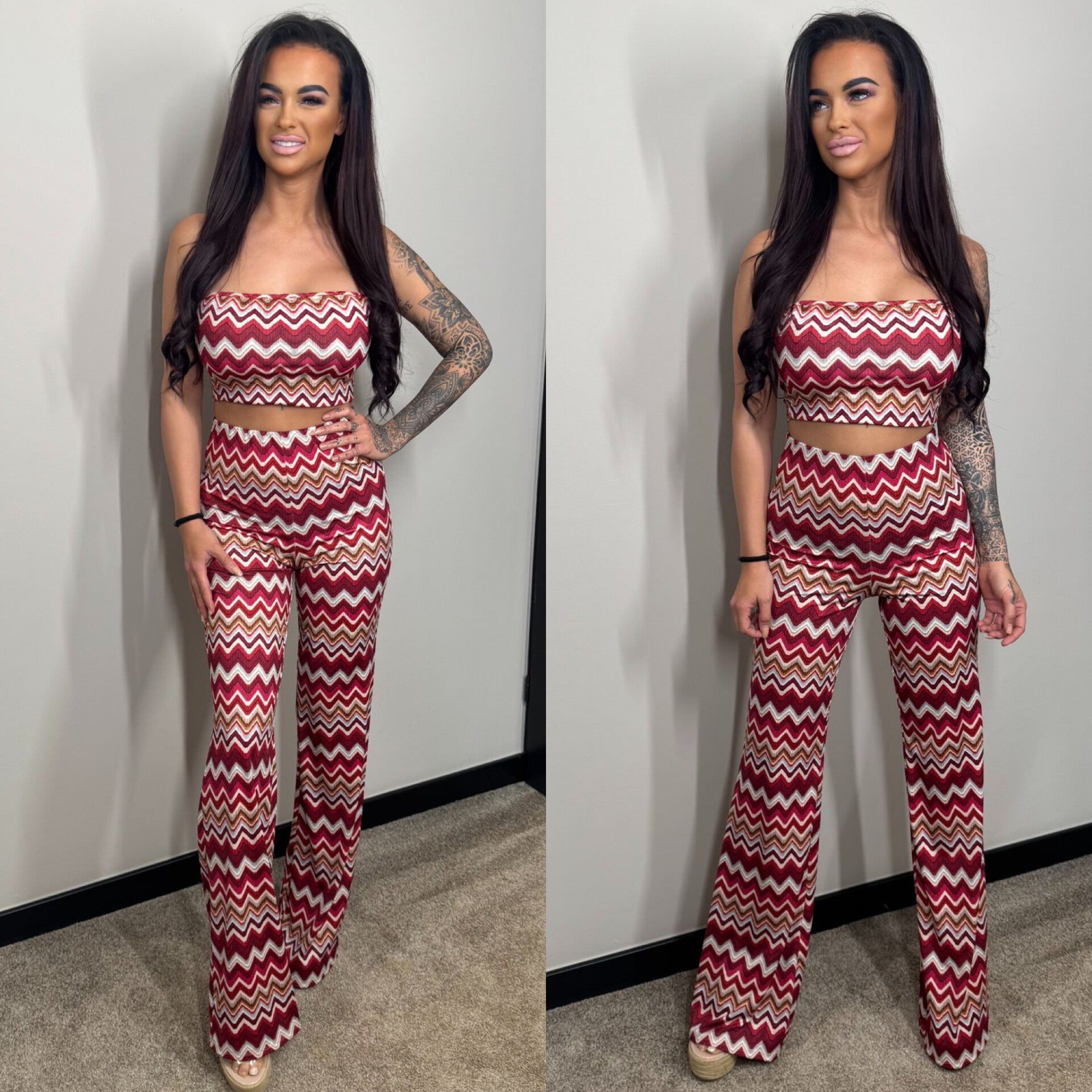 Set zigzag rood