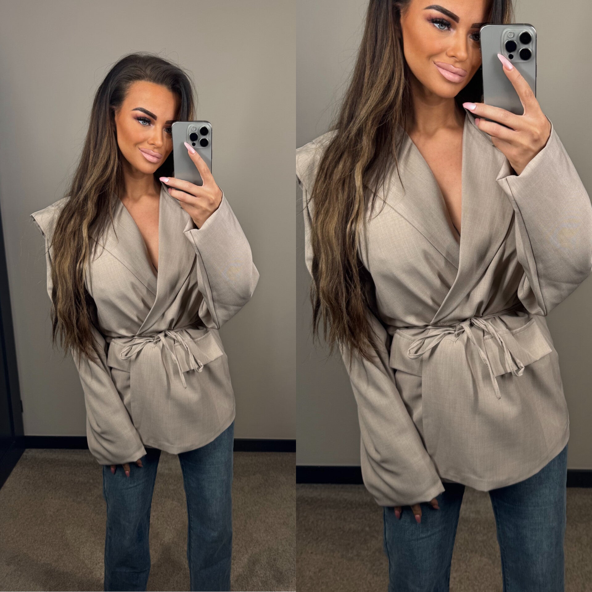 blazer lint beige